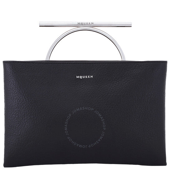 Alexander Mcqueen, Black/Silver Ladies T-bar Clutch