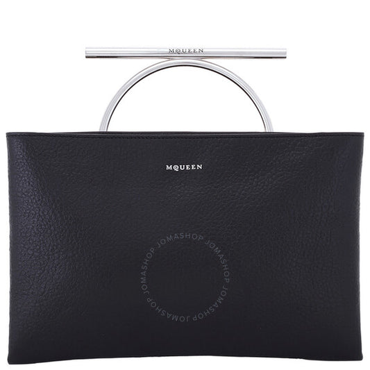 Alexander Mcqueen, Black/Silver Ladies T-bar Clutch