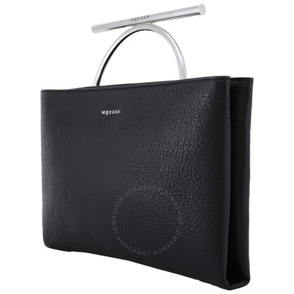 Alexander Mcqueen, Black/Silver Ladies T-bar Clutch