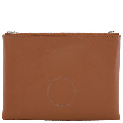 Alexander Mcqueen, Ladies Pecan / Silver Logo-Plaque Clutch