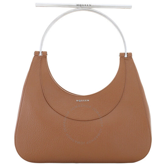 Alexander Mcqueen, Ladies Pecan / Silver T-Bar Bag