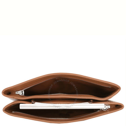 Alexander Mcqueen, Pecan / Silver Ladies Cross-Bar Clutch