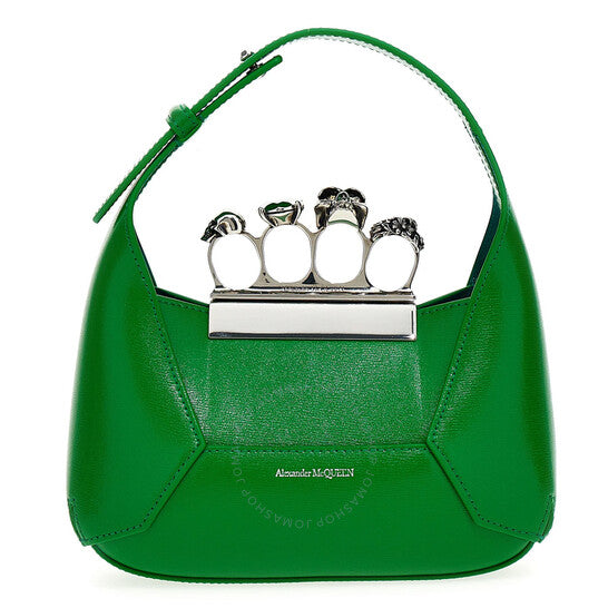 Alexander Mcqueen, The Jewelled Hobo Mini Bag In Bright Green
