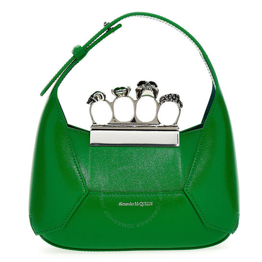 Alexander Mcqueen, The Jewelled Hobo Mini Bag In Bright Green