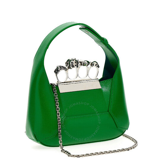 Alexander Mcqueen, The Jewelled Hobo Mini Bag In Bright Green