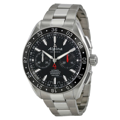Alpina, 4 Chronograph Automatic Black Dial Steel Men's Watch
