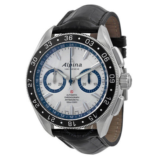 Alpina, Alpiner 4 Chronograph Automatic Silver Dial Leather Men's Watch