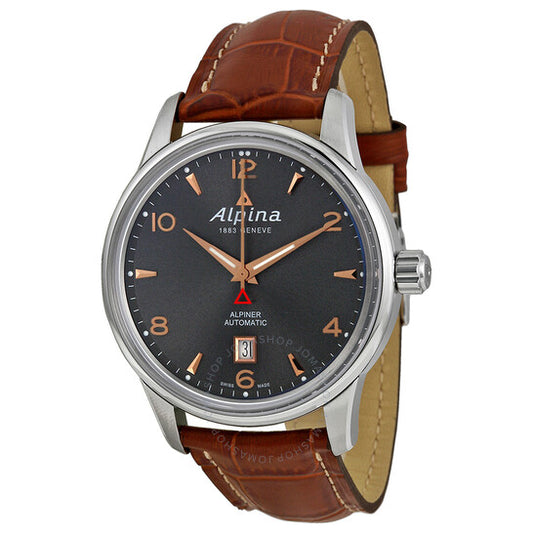 Alpina, Alpiner Automatic Grey Dial Brown Leather Men's Watch