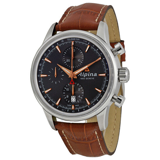 Alpina, Alpiner Chronograph Automatic Grey Dial Leather Men's Watch