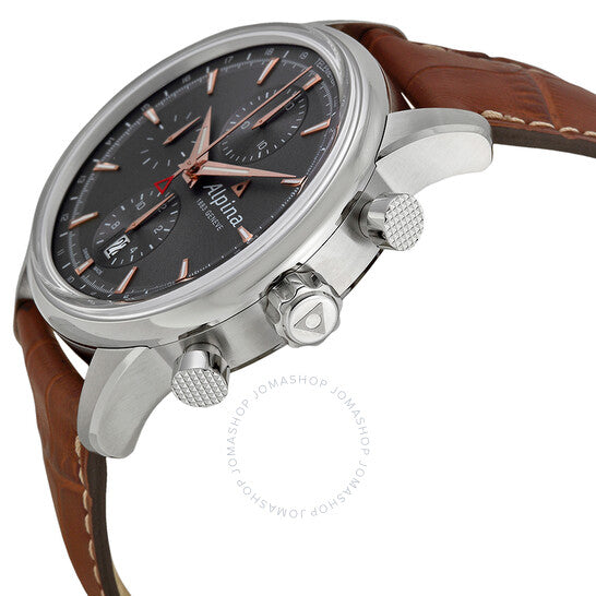 Alpina, Alpiner Chronograph Automatic Grey Dial Leather Men's Watch