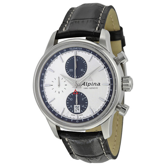 Alpina, Alpiner Chronograph Automatic Silver Dial Black Leather Men's Watch