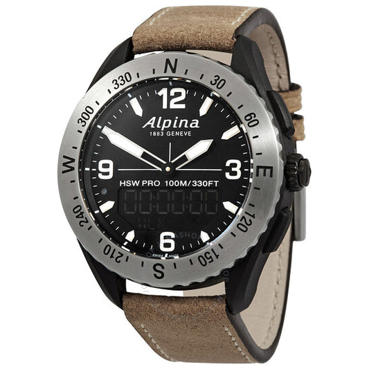 Alpina, AlpinerX Alarm Quartz Analog-Digital Black Dial Men's Watch