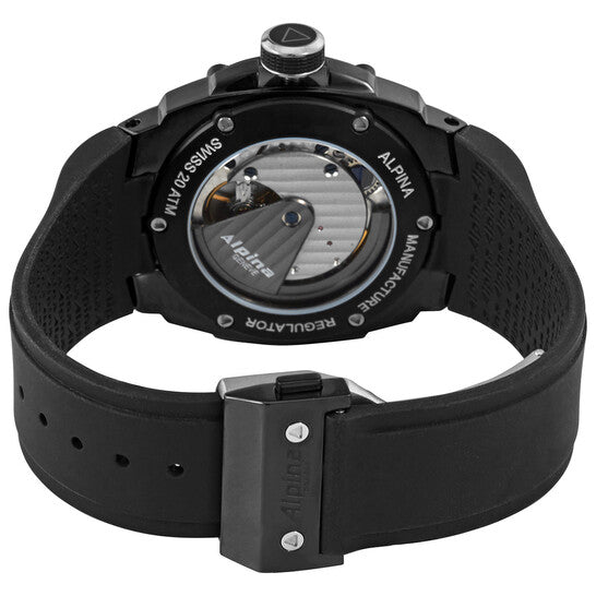 Alpina, Automatic Black Dial Black Rubber Men's Watch