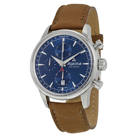 Alpina, Automatic Chronograph Sunray Navy Dial Glove Leather Men's Watch
