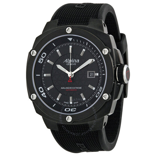 Alpina, Avalanche Extreme Black Dial Black Rubber Strap Men's Watch AL525LBB5FBAE6