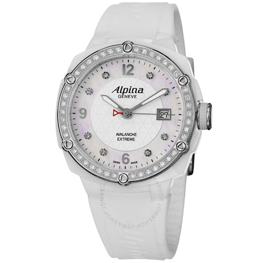 Alpina, Avalanche Extreme White Dial Rubber Strap Ladies Watch 240MPWD3AECD6