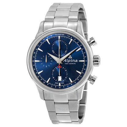 Alpina, Chronograph Sunray Navy Dial Stainless Steel Men's Watch
