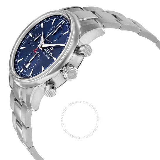 Alpina, Chronograph Sunray Navy Dial Stainless Steel Men's Watch