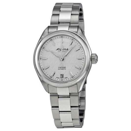 Alpina, Comtesse Automatic Guilloche Dial Stainless Steel Ladies Watch