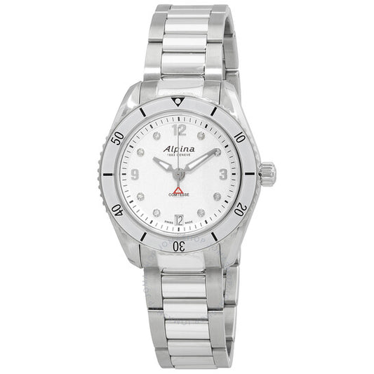 Alpina, Comtesse Quartz Diamond White Dial Ladies Watch