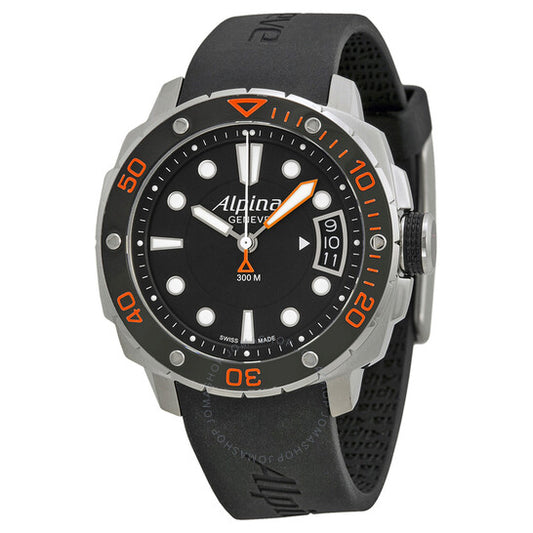 Alpina, Extreme Diver 300 Black Dial Black Rubber Ladies Watch AL240LBO3V6
