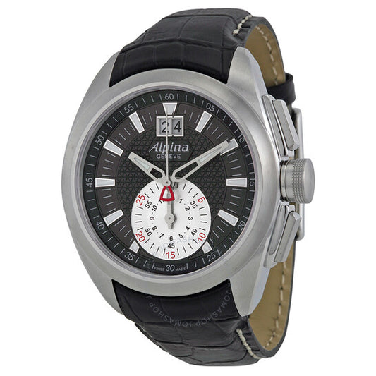 Alpina, Nightlife Club Chronograph Black Dial Leather Men's Watch AL353BS4RC6