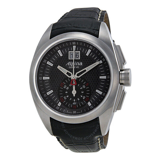 Alpina, Nightlife Club Chronograph Black Dial Leather Strap Men's Watch AL353B4RC6