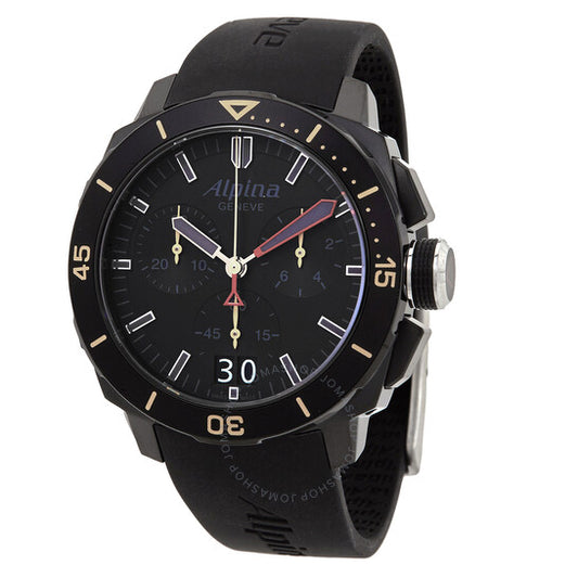 Alpina, Seastrong Diver Quartz Black Dial Men's Watch