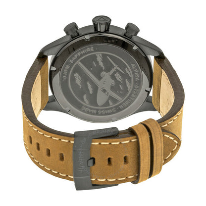 Alpina, Startimer Chronograph Black Dial Leather Men's Watch