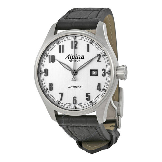 Alpina, Startimer Classic Silver Dial Black Leather Men's Watch AL525SC4S6
