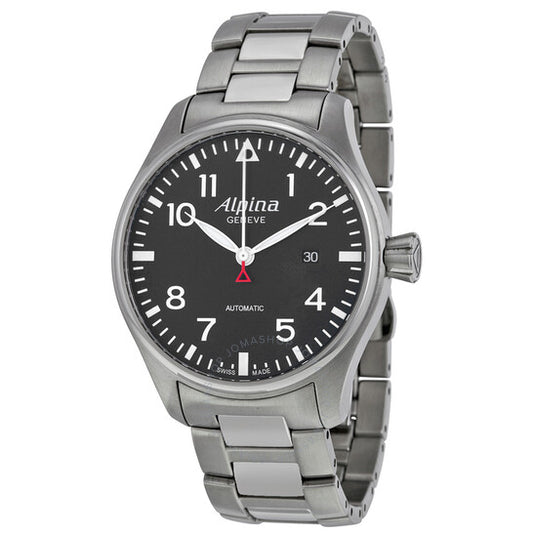 Alpina, Startimer Pilot Automatic Black Dial Steel Men's Watch