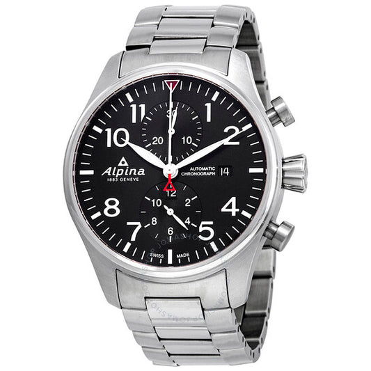 Alpina, Startimer Pilot Black Dial Chronograph Automatic Men's Watch