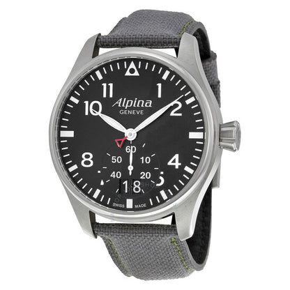Alpina, Startimer Pilot Black Dial Grey Fabric Men's Watch