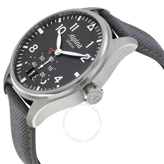 Alpina, Startimer Pilot Black Dial Grey Fabric Men's Watch