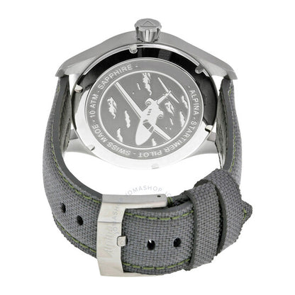 Alpina, Startimer Pilot Black Dial Grey Fabric Men's Watch