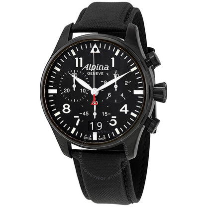 Alpina, Startimer Pilot Chronograph Black Dial Men's Watch