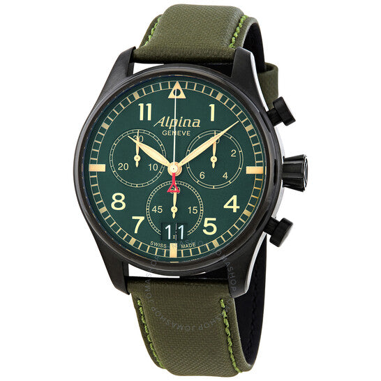 Alpina, Startimer Pilot Chronograph Green Dial Men's Watch