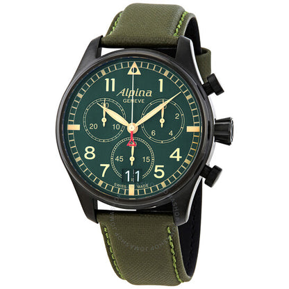 Alpina, Startimer Pilot Chronograph Green Dial Men's Watch