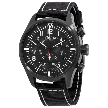 Alpina, Startimer Pilot Chronograph Quartz Black Dial Men's Watch