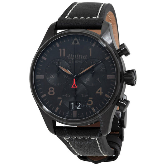 Alpina, Startimer Pilot Chronograph Quartz Black Dial Men's Watch