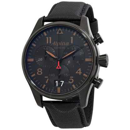 Alpina, Startimer Pilot Chronograph Quartz Black Dial Men's Watch