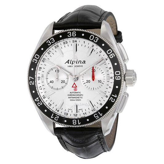 Alpina, Alpiner 4 Chronograph Automatic Silver Dial Black Leather Men's Watch