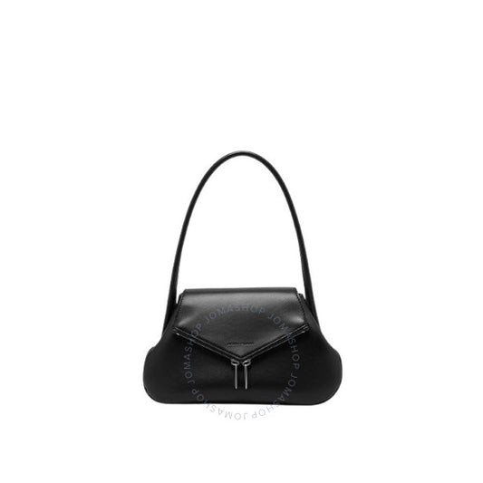 Amina Muaddi, Ladies Black Gemini Leather Shoulder Bag