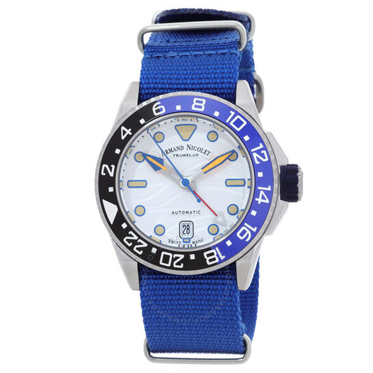 Armand Nicolet, JSH GMT Automatic Silver Dial Batman Bezel Men's Watch