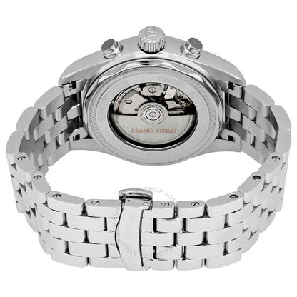 ساعة أرماند نيكوليت MH2 كرونوغراف أوتوماتيكية للرجال بمينا فضي