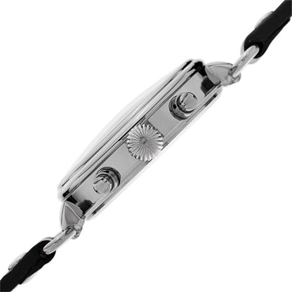 Black Dial Black Leather Men's Watch