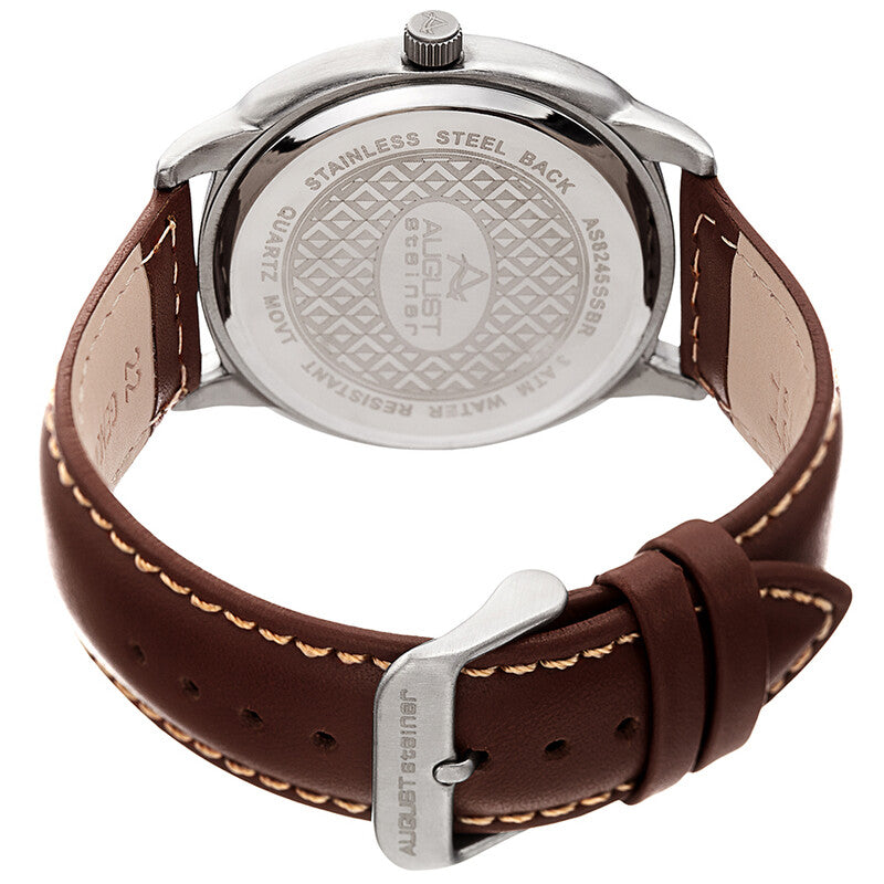 Black Dial Brown Leather Men's Watch