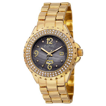 Quartz Diamond Grey Dial Ladies Watch
