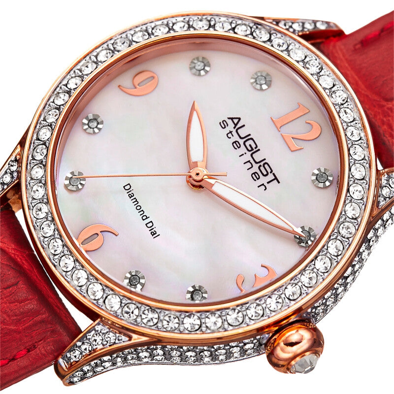 Quartz Diamond White Dial Ladies Watch