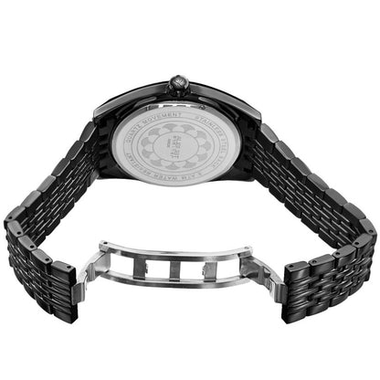 Quartz Gold Dial Black-plated Ladies Watch